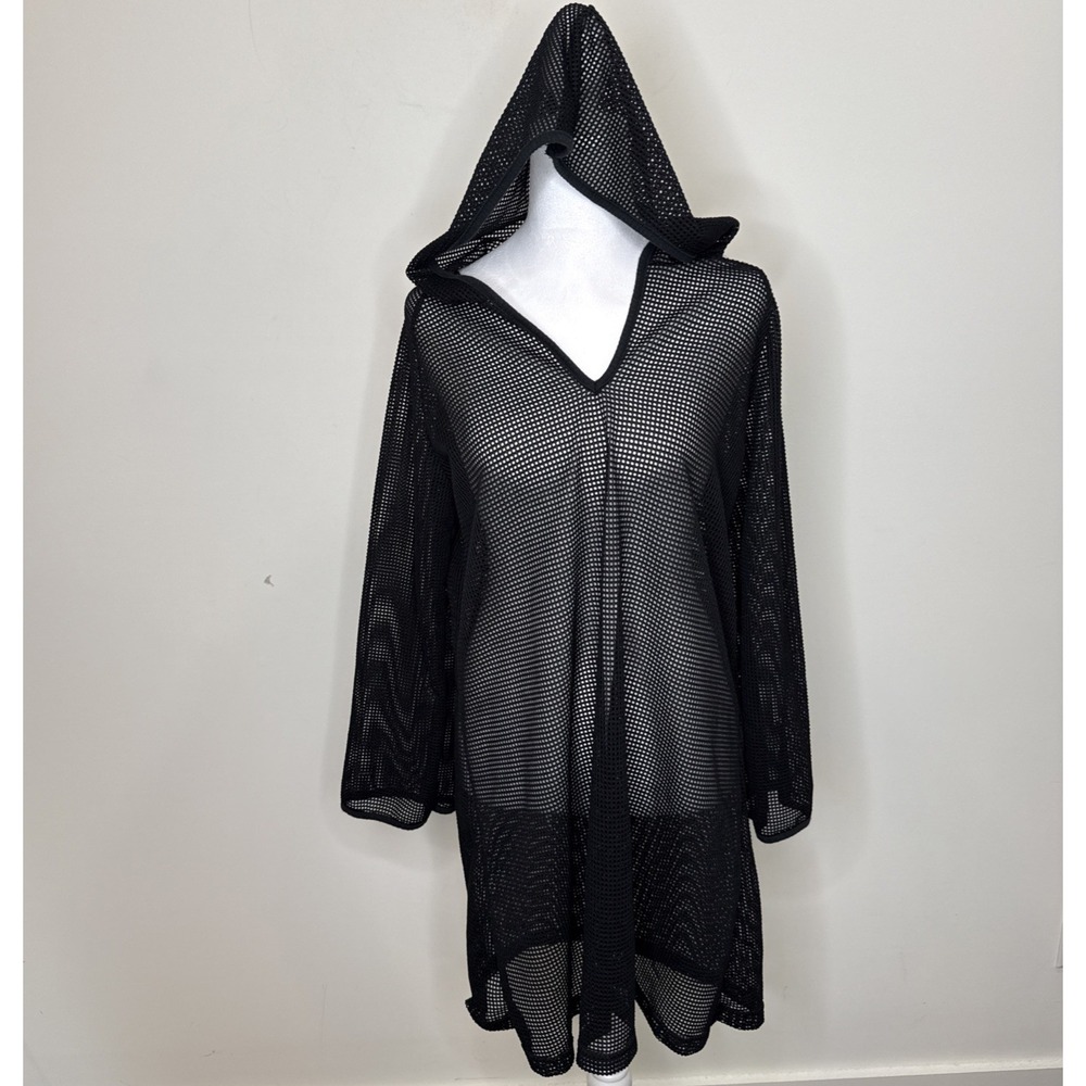 Vintage Jordan Taylor Hooded Mesh Whimsigoth Swimsuit Coverup Dress Womens L USA